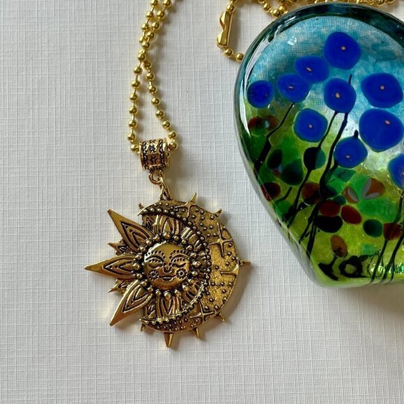 Moon and Sun Pendant Necklace #1115 - Picture 4 of 8